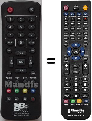 Télécommande équivalente Best Buy EasyHome TDT flip
