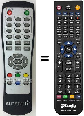 Télécommande équivalente Sunstech DTB-P460