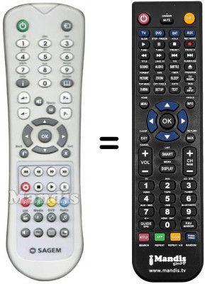 Comandament a dist&agrave;ncia equivalent Sagem DVR6280GL-T