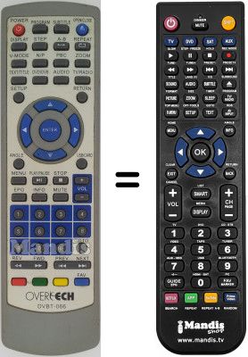 T&eacute;l&eacute;commande &eacute;quivalente Overtech DVBT-066