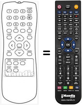 Télécommande équivalente RC113014 / 00