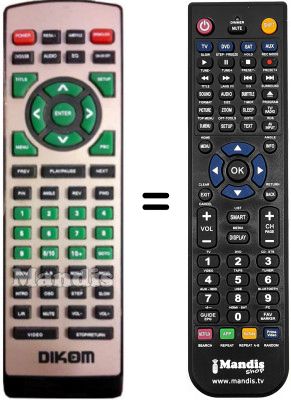T&eacute;l&eacute;commande &eacute;quivalente DIKOM DVX-120R