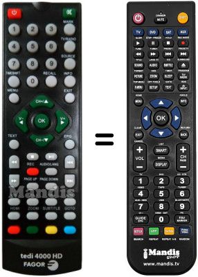 T&eacute;l&eacute;commande &eacute;quivalente Fagor TEDI 4000 HD
