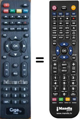 T&eacute;l&eacute;commande &eacute;quivalente Giga Tv TV46S