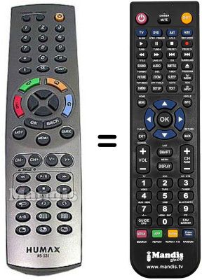 T&eacute;l&eacute;commande &eacute;quivalente Humax RS-531