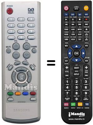 Télécommande équivalente Samsung DCB9401R Télécommande équivalente Samsung DCB9401R