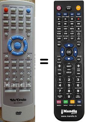 T&eacute;l&eacute;commande &eacute;quivalente MxOnda MX-DVD8356