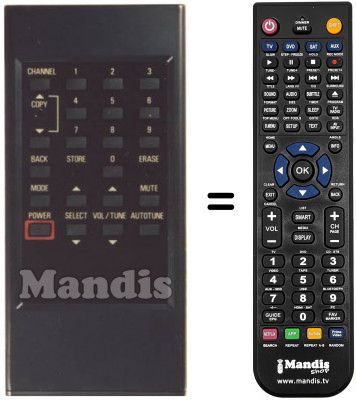 Télécommande équivalente EMME ESSE NORTHSAT200