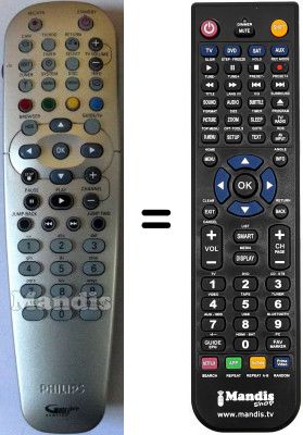 Télécommande équivalente Philips HD-RW720 / 69 Télécommande équivalente Philips HD-RW720 / 69