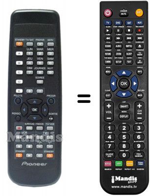 Télécommande équivalente Pioneer BXD1041