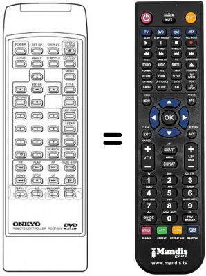 T&eacute;l&eacute;commande &eacute;quivalente RC375DV