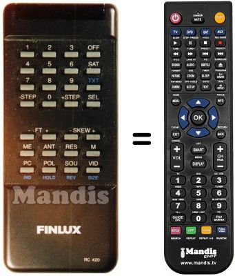 Télécommande équivalente Finlux SR4200