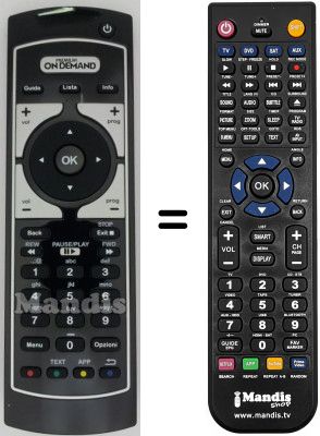 Télécommande équivalente Irradio DVT1000