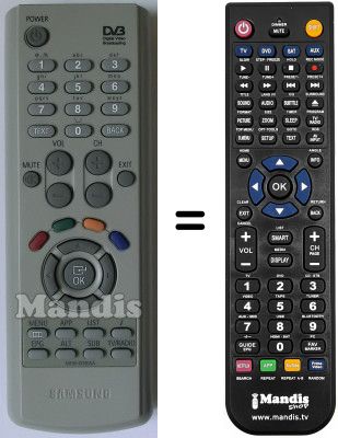 Télécommande équivalente Samsung DTB-S501E Télécommande équivalente Samsung DTB-S501E