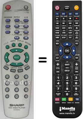 Télécommande équivalente Sharp DV-SV92S