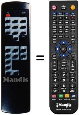 Télécommande équivalente Irradio ISR10