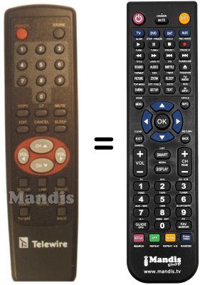 Télécommande équivalente TELEWIRE TW1026