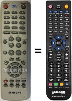 Télécommande équivalente Samsung DVD-V6450 Télécommande équivalente Samsung DVD-V6450