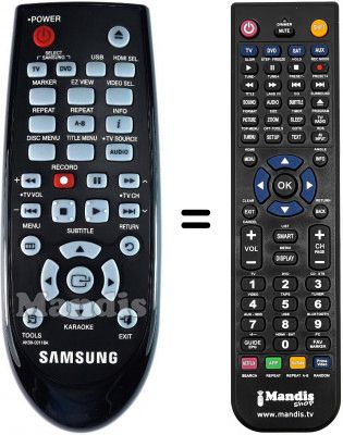 Télécommande équivalente Samsung DVD-C450 Télécommande équivalente Samsung DVD-C450