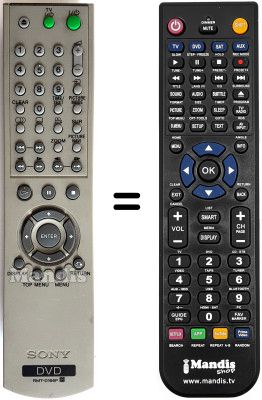 Télécommande équivalente Sony DVP-NS355 Télécommande équivalente Sony DVP-NS355