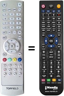 T&eacute;l&eacute;commande &eacute;quivalente Topfield SBP2000