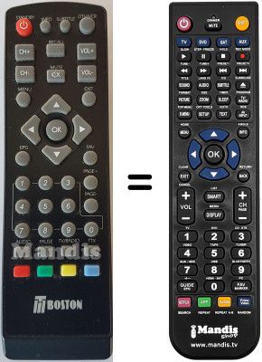 T&eacute;l&eacute;commande &eacute;quivalente Tboston RT3620