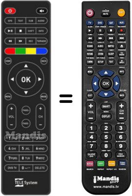 T&eacute;l&eacute;commande &eacute;quivalente Telesystem TSUP4K