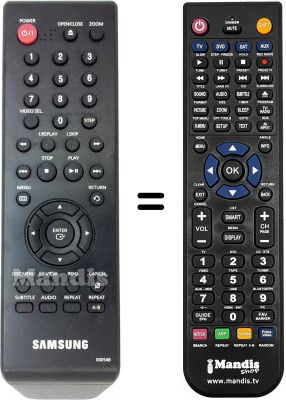 Télécommande équivalente Samsung DVD-P375 Télécommande équivalente Samsung DVD-P375