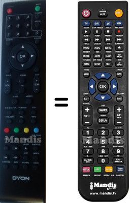 Télécommande équivalente DYON HVS57314