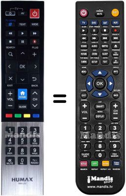 T&eacute;l&eacute;commande &eacute;quivalente Humax HVS53055