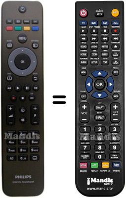 Télécommande équivalente Philips HVS53468