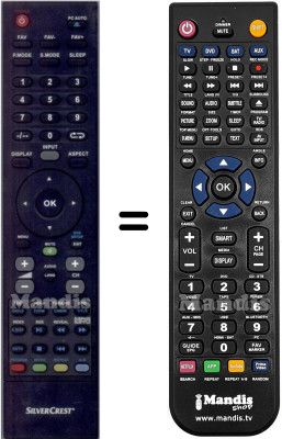 T&eacute;l&eacute;commande &eacute;quivalente Silvercrest HVS57383