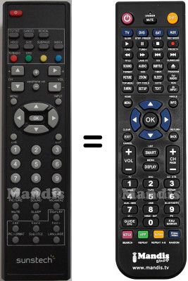 T&eacute;l&eacute;commande &eacute;quivalente Sunstech HVS57386