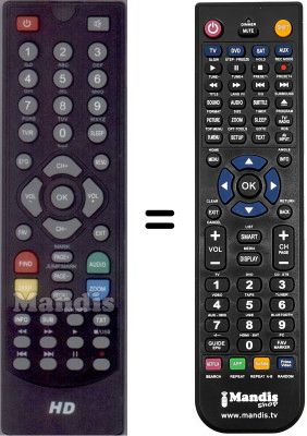 Télécommande équivalente WHV12488W