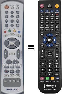 Télécommande équivalente WHV15804W