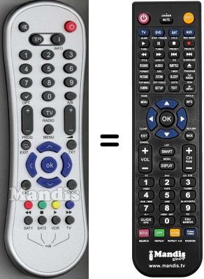 Télécommande équivalente WHV3590W