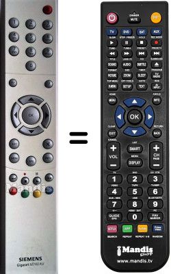 Télécommande équivalente Siemens WHV3925W