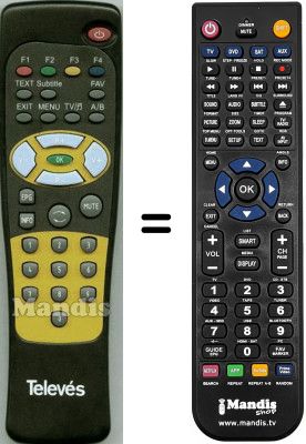 T&eacute;l&eacute;commande &eacute;quivalente Televes WHV3911W