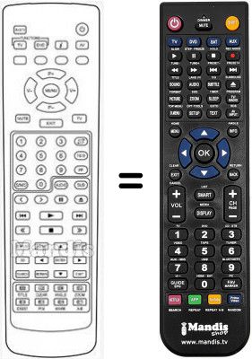 Télécommande équivalente Granprix HVS54201