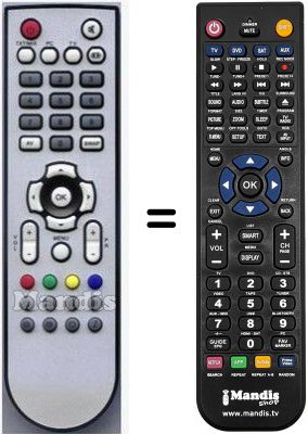 Télécommande équivalente HVS54837 Télécommande équivalente HVS54837