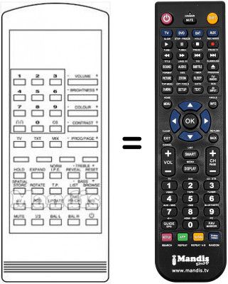 Télécommande équivalente HVS54538