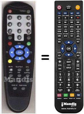 Télécommande équivalente HVS53393