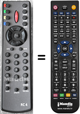 T&eacute;l&eacute;commande &eacute;quivalente HVS54654