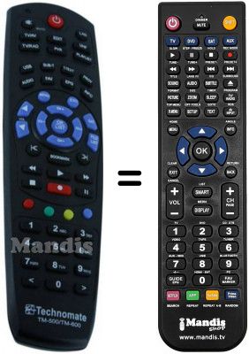 Télécommande équivalente Technomate HVS53240