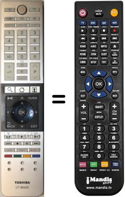 Télécommande équivalente Toshiba HVS57321