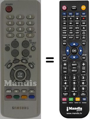 T&eacute;l&eacute;commande &eacute;quivalente Samsung WHV14487