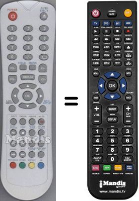 Télécommande équivalente Akai WHV14544