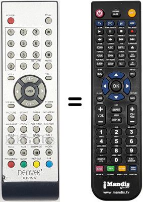 Télécommande équivalente Denver WHV14321