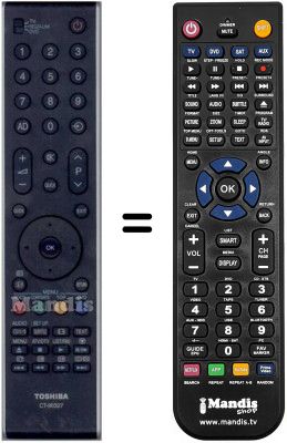 T&eacute;l&eacute;commande &eacute;quivalente Toshiba WHV15780