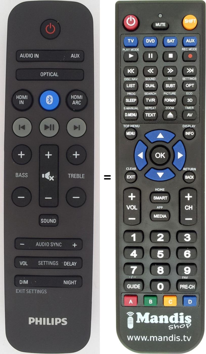 Télécommande équivalente Philips 996580005584